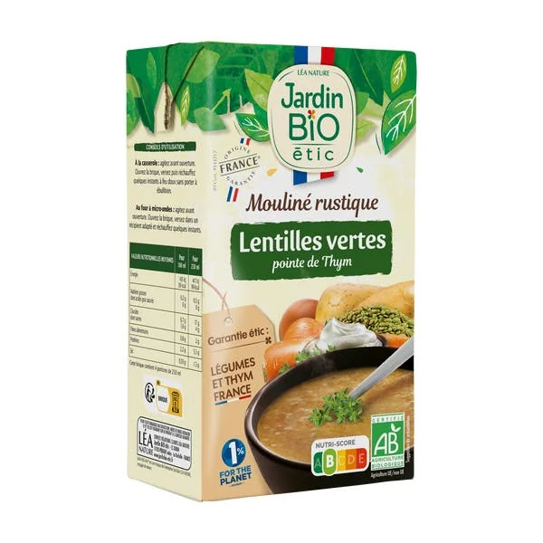 Mouliné Lentilles vertes pointe de Thym bio