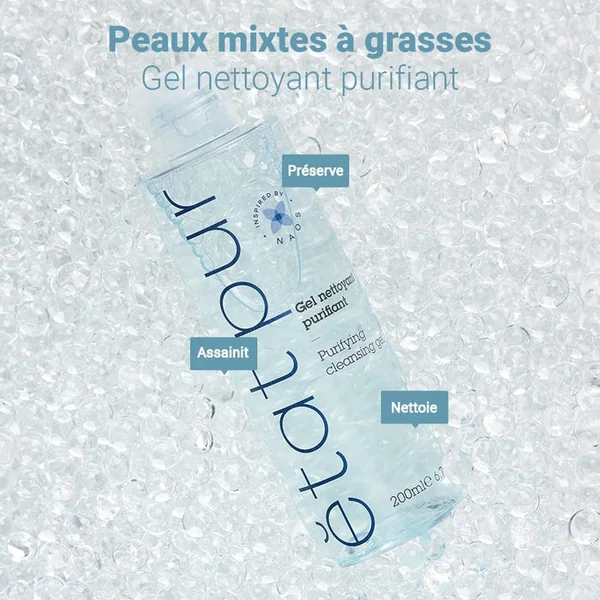 NETTOYANT PUR - Gel Nettoyant Purifiant - Visage - Peaux Mixtes à Grasses, 200ml