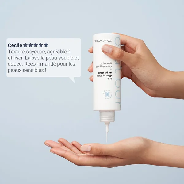 NETTOYANT PUR - Lait Démaquillant au pH Doux - Visage et Yeux - Peaux Normales à Sèches, 200ml