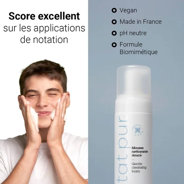 NETTOYANT PUR - Mousse Nettoyante Douce - Visage - Tous Types de Peaux, 150ml