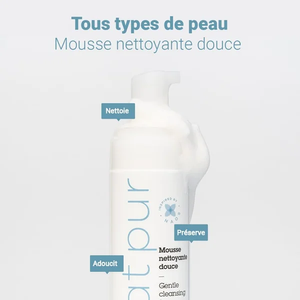 NETTOYANT PUR - Mousse Nettoyante Douce - Visage - Tous Types de Peaux, 150ml