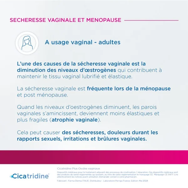 Ovules Vaginaux PLUS à l’Acide Hyaluronique - Cicatrisation de la Zone Intime et Ménopause, 10 Ovules