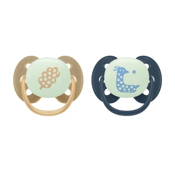 PACIFIER Ultra Douce Nuit - Sucettes Orthodontiques - 6 Mois et plus, 2 Sucettes