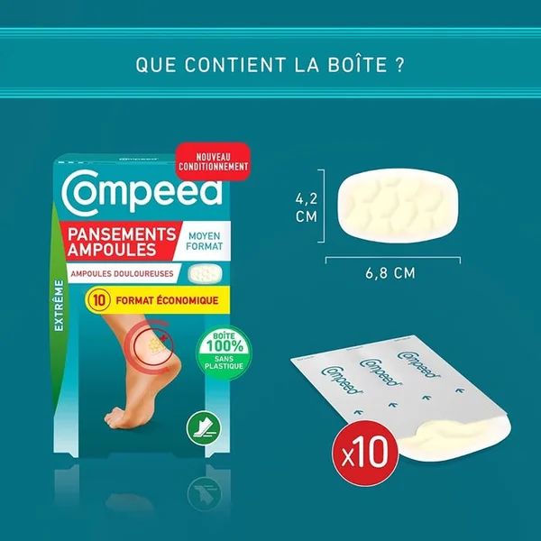 Pansements Ampoules Assortiment Format Economique, 10 Unités