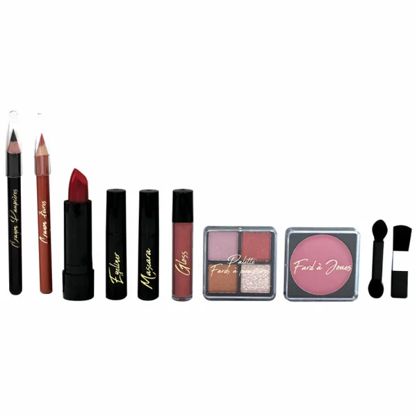 ParisAx - Coffret Maquillage Merry Christmas Fards à Paupières, blush, mascara, crayon yeux et pinceau