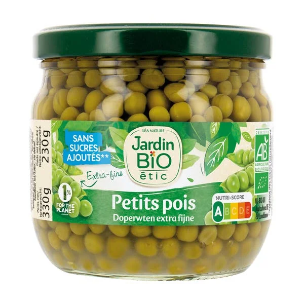 Petits pois bio de France extra-fins