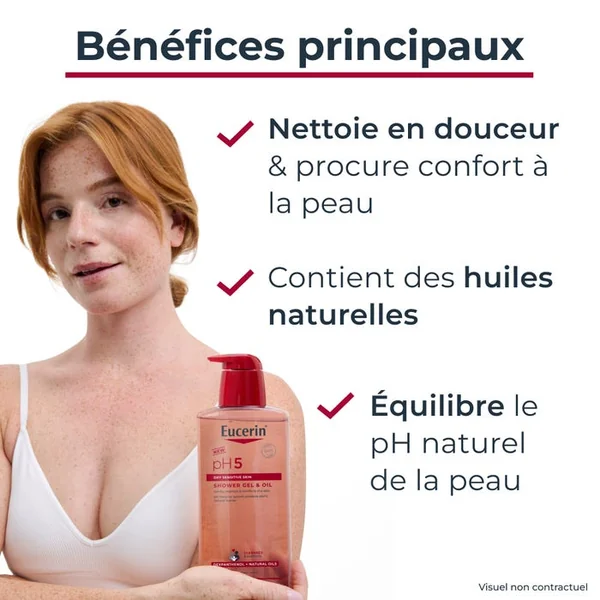 PH5 - Gel-Huile de Douche - Visage et Corps - Peaux Sèches et Sensibles, 400ml