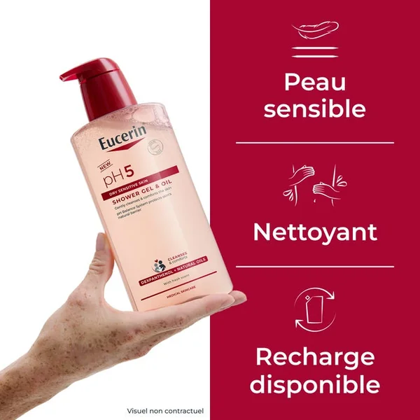 PH5 - Gel-Huile de Douche - Visage et Corps - Peaux Sèches et Sensibles, 400ml