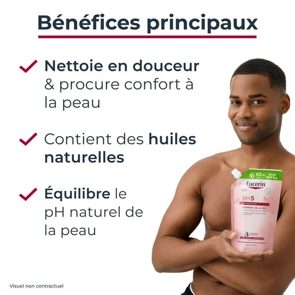 PH5 - Recharge Gel-Huile de Douche - Visage et Corps - Peaux Sèches et Sensibles, 400ml