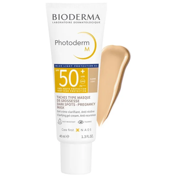 PHOTODERM M - Gel-Crème Clarifiant Teinte Claire SPF50+ - Visage - Peaux Mixtes à Grasses, 40ml