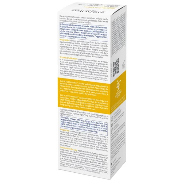 PHOTODERM M - Gel-Crème Clarifiant Teinte Claire SPF50+ - Visage - Peaux Mixtes à Grasses, 40ml