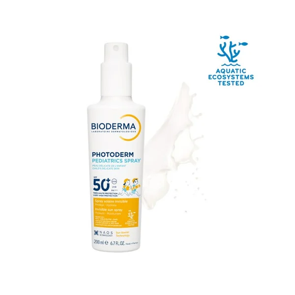 PHOTODERM PEDIATRICS - Spray Solaire Invisible SPF50+ - Visage et Corps - Peaux Sensibles des Enfants, 200ml