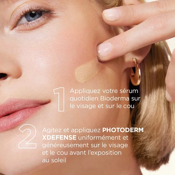 PHOTODERM XDEFENSE - Ultra-Fluide Solaire SPF50+ - Teinte 01 - Visage - Tous Types de Peaux, 40ml