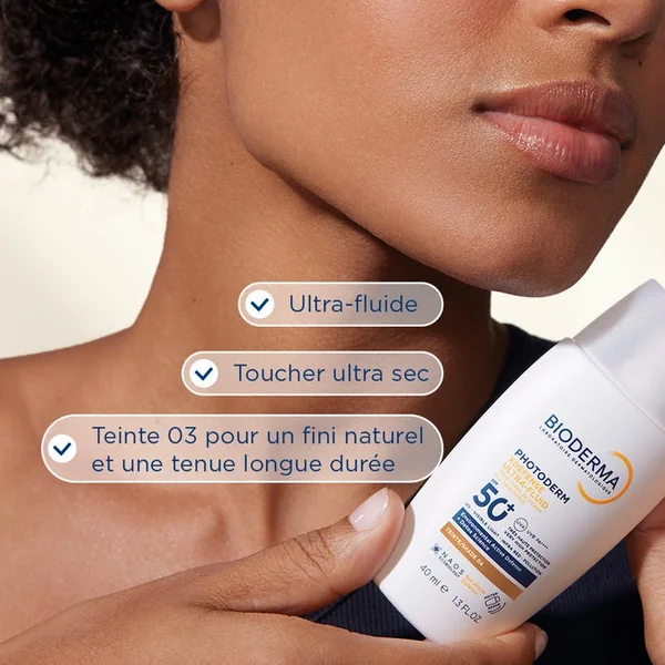 PHOTODERM XDEFENSE - Ultra-Fluide Solaire SPF50+ - Teinte 04 - Visage - Tous Types de Peaux, 40ml
