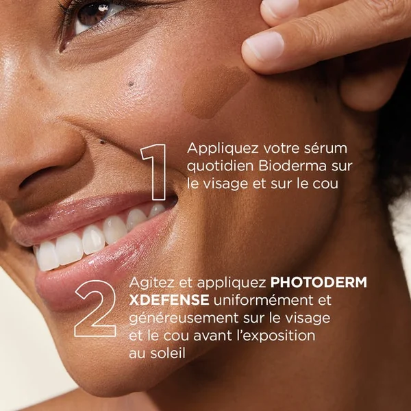 PHOTODERM XDEFENSE - Ultra-Fluide Solaire SPF50+ - Teinte 04 - Visage - Tous Types de Peaux, 40ml