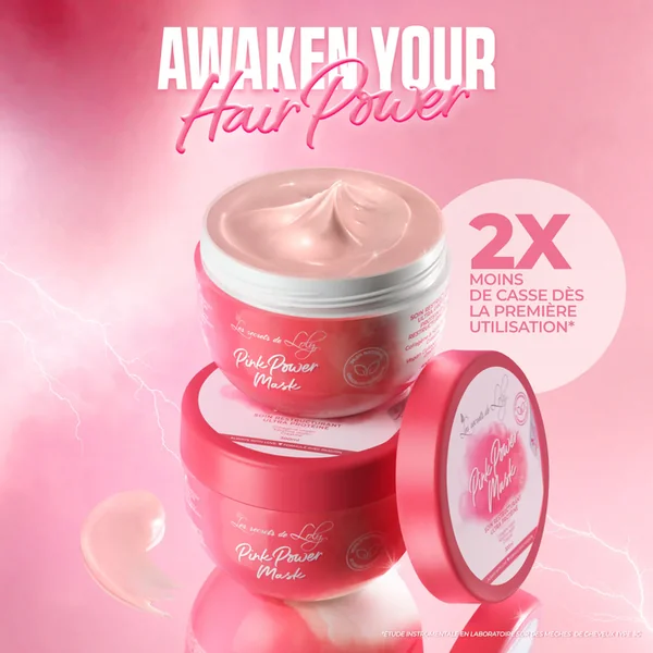 PINK POWER MASK - Soin Restructurant - Cheveux Texturés, Secs, Abîmés et Affaiblis, 300ml