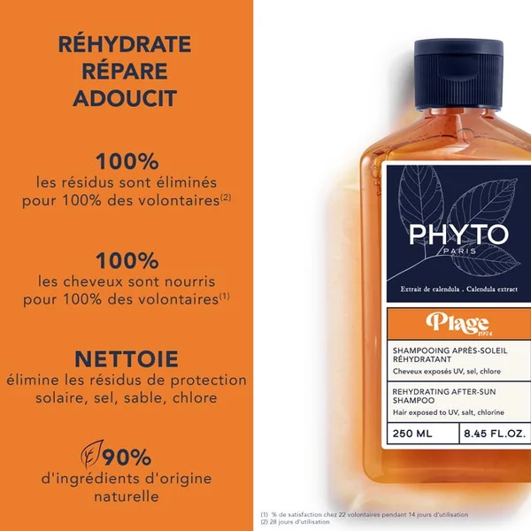 PLAGE - Shampooing Après-Soleil Réhydratant - Cheveux Exposés aux UV, Sel et Chlore, 250ml