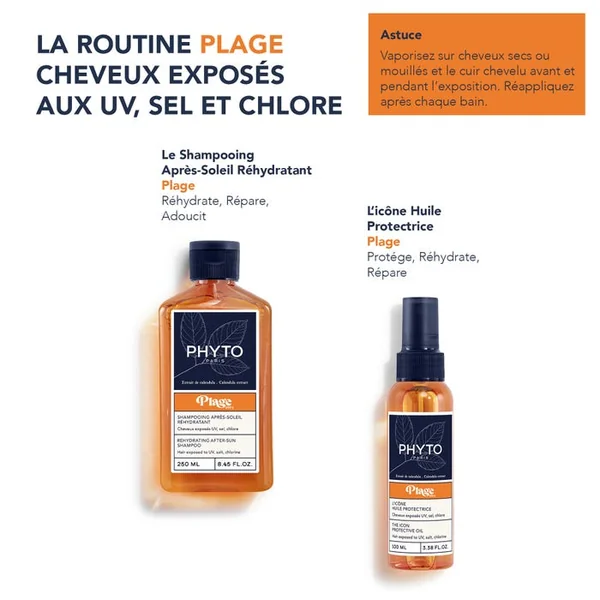 PLAGE - Shampooing Après-Soleil Réhydratant - Cheveux Exposés aux UV, Sel et Chlore, 250ml