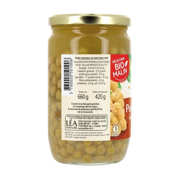 Pois chiches bio de Méditerranée de 660 g
