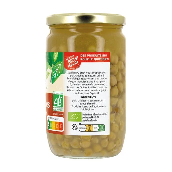 Pois chiches bio de Méditerranée de 660 g