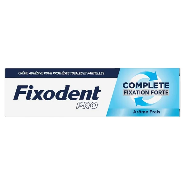 PRO COMPLETE FIXATION FORTE - Crème Adhésive Pour Prothèses Totales et Partielles Arôme Frais, 47ml