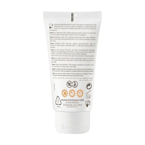 PROTECT - Crème Solaire Très Haute Protection SPF50+ - Visage - Peaux Sèches, 40ml