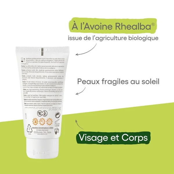 PROTECT - Crème Solaire Très Haute Protection SPF50+ - Visage - Peaux Sèches, 40ml