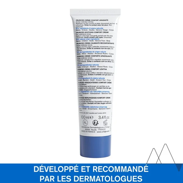 PRURICED - Crème Confort Apaisante - Visage, Corps et Siège - Peaux Sensibles et Irritées, 100ml