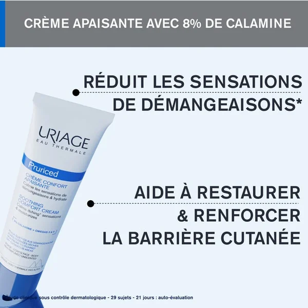 PRURICED - Crème Confort Apaisante - Visage, Corps et Siège - Peaux Sensibles et Irritées, 100ml