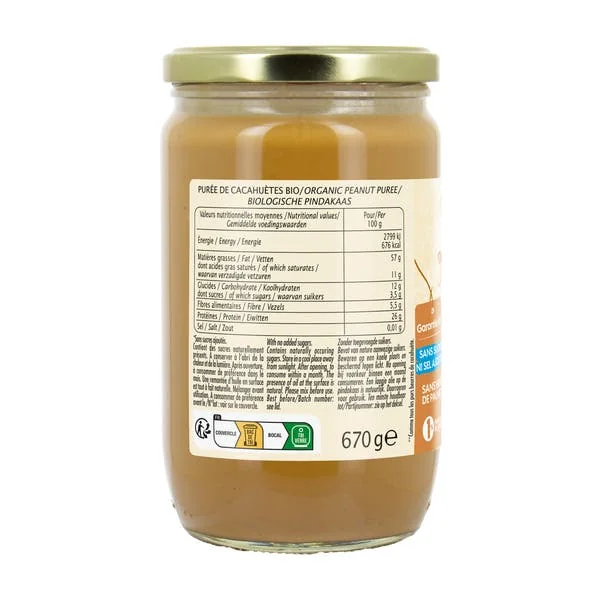 Pur beurre de cacahuète bio - 670g