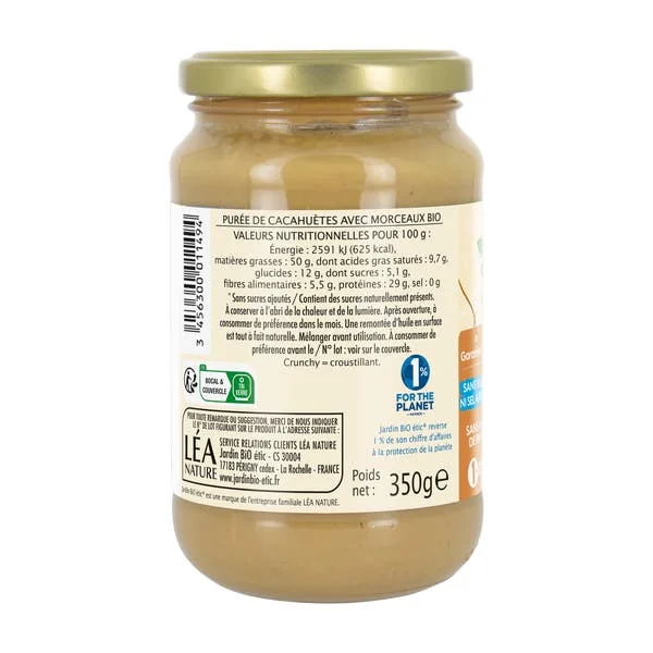 Pur beurre de cacahuète crunchy bio