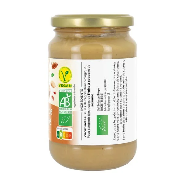 Pur beurre de cacahuète crunchy bio