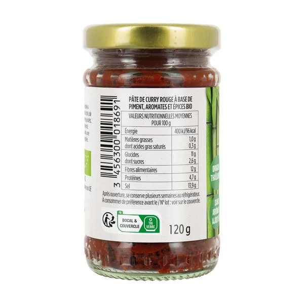 Pâte de curry rouge bio