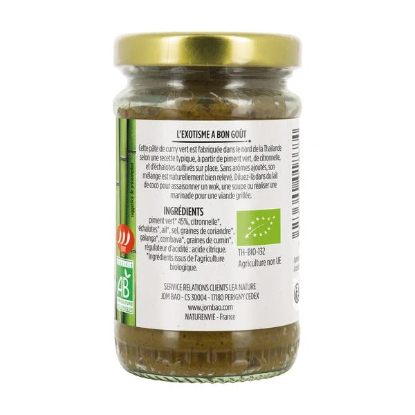 Pâte de curry vert bio