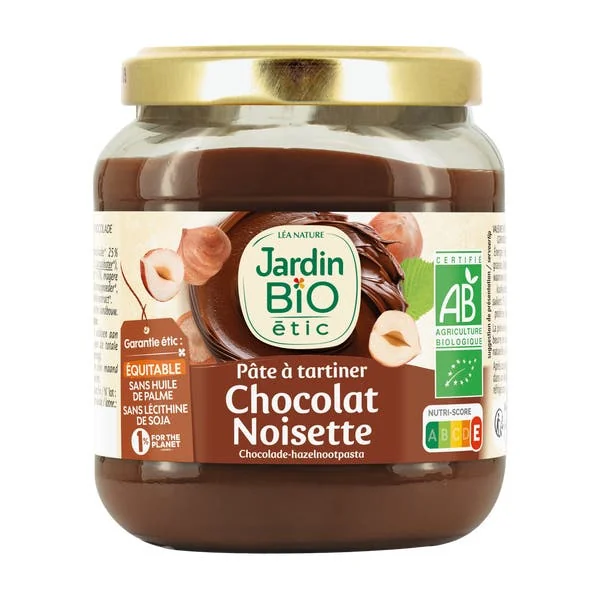 Pâte à tartiner chocolat noisette bio
