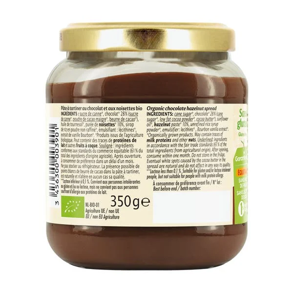 Pâte à tartiner Chocolat Noisette Sans lactose