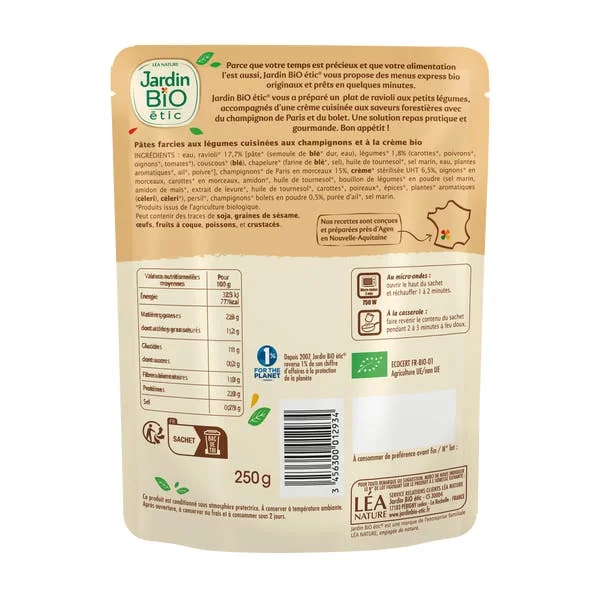 Ravioli Champignons à la Crème - bio