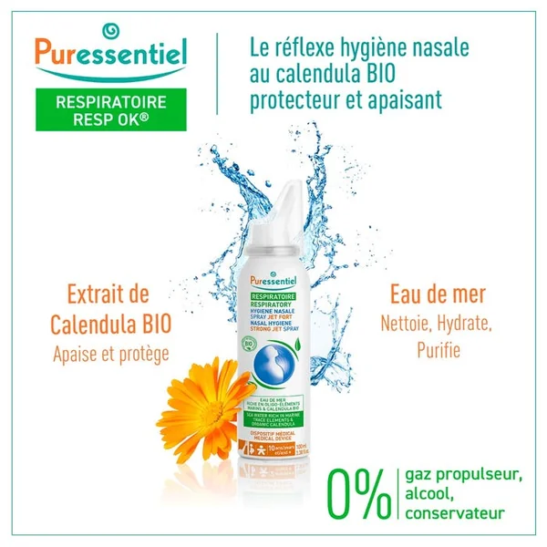 RESPIRATOIRE - Hygiène Nasale - Spray Jet Fort au Calendula Bio, 100ml