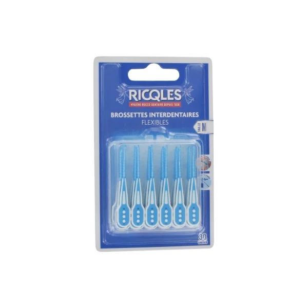 Ricqlès 30 Brossettes Interdentaires Flexibles - Taille : M