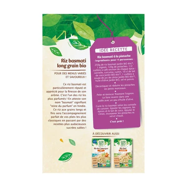 Riz basmati long grain - bio