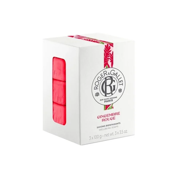 Roger & Gallet Gingembre Rouge 3 Savons Bienfaisants de 100 g