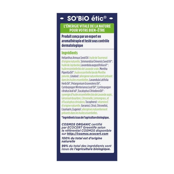 Roll-on SOS apaisant anti-piqûres aux 7 huiles essentielles Bio