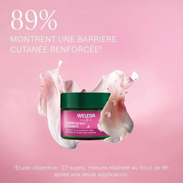 ROSE MUSQUÉE & THÉ BLANC - Crème de Nuit Lissante Bio - Tous Types de Peaux, 40ml