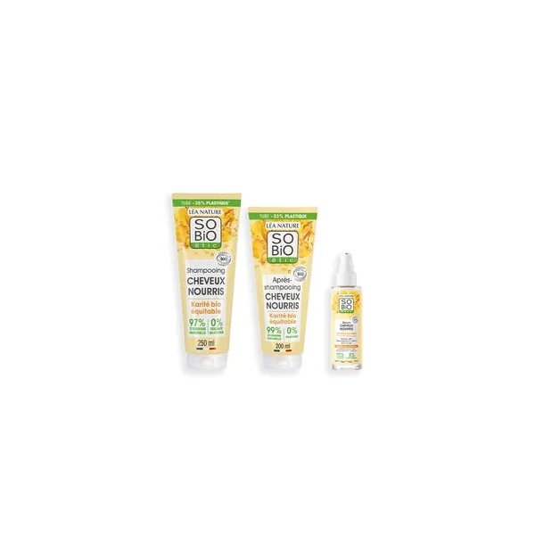 Routine cheveux nourris au karité bio