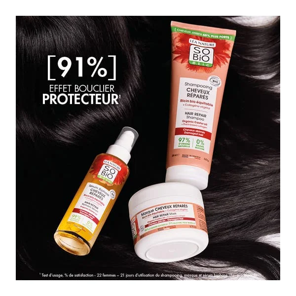 Routine Ricin Bio - Cheveux réparés
