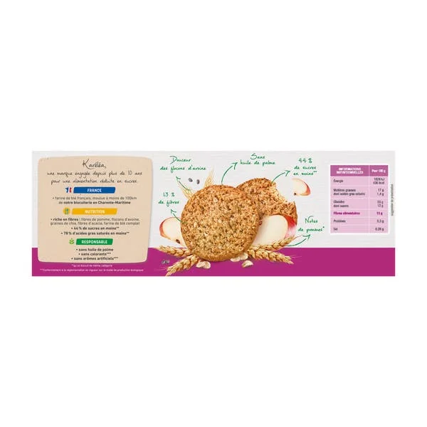 Sablés Pomme Avoine Chia Bio réduits en sucres