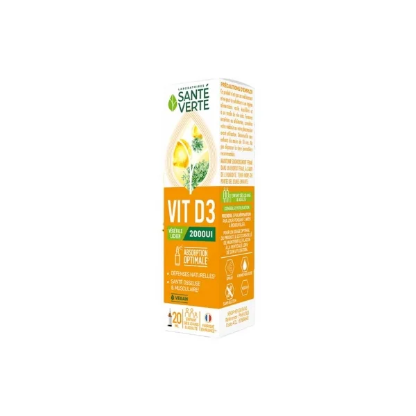 Santé Verte Vit D3 2000UI Végétale 20 ml