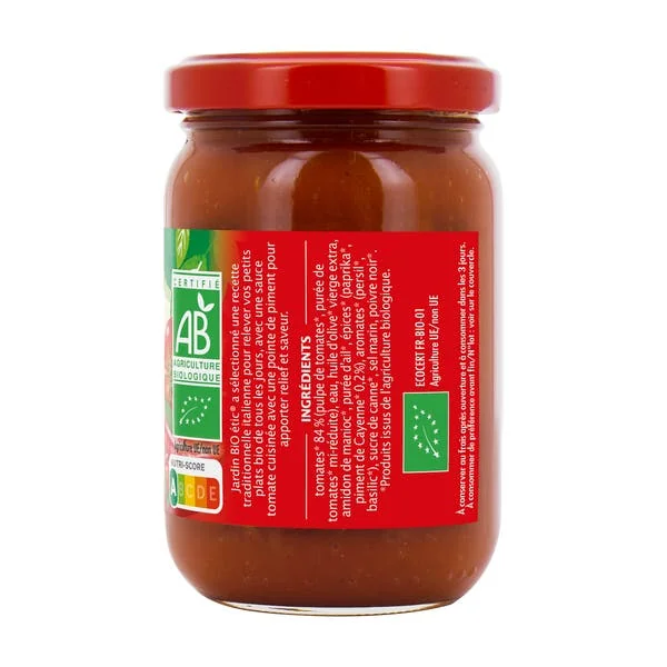 Sauce tomate Arrabiata finement épicée - bio