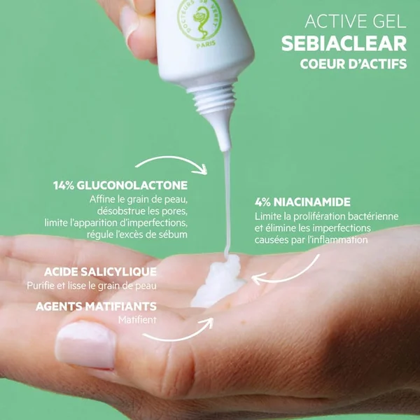 SEBIACLEAR - Active Gel Correcteur Intensif - Visage - Peaux à Imperfections, 40ml