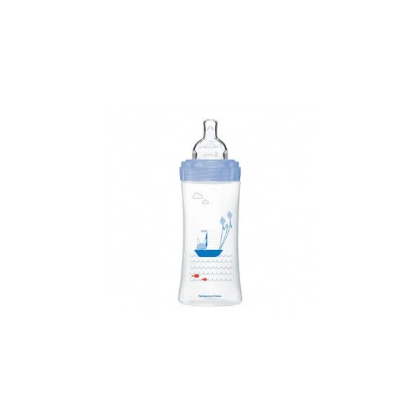 SENSATION + - Biberon Anti-Colique Tétine Plate - Débit 3 - Motif Mer - 6 Mois et Plus, 300ml